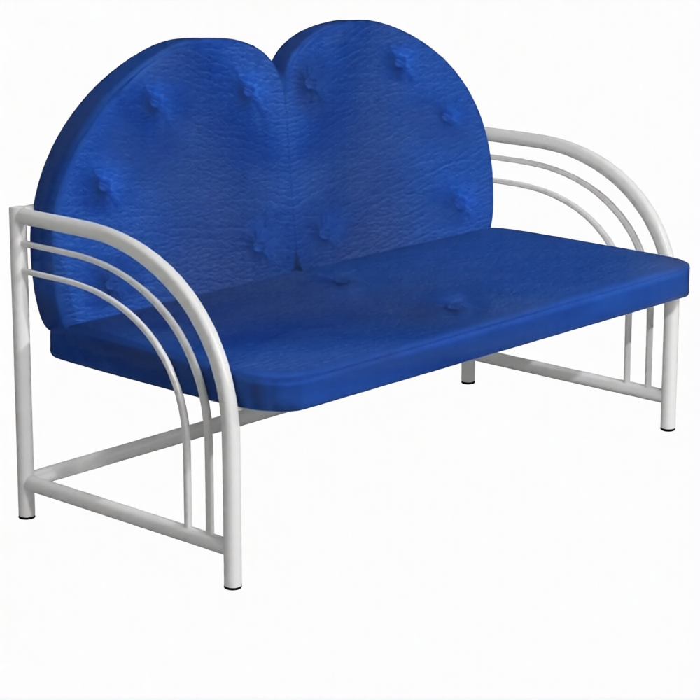 Диван двухместный Д-2 (кожзам Эконом белый, каркас белый)