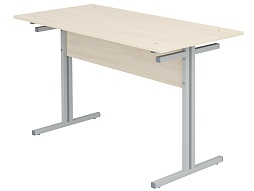 Стол для школьной столовой обеденный 4-местный для скамеек 5 г/р СТЛс4.5-С.Д (дуб "Молочный", м/к серый, квадратная труба)