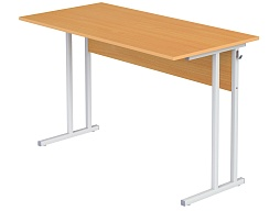Стол для кабинета физики 6 г/р нерегулируемый СТФ1.6 (бук, м/к серый, квадратная труба)