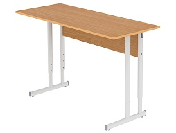 Стол школьный 2-местный 3-5 г/р регулируемый (бук, м/к серый, плоскоовальная труба)