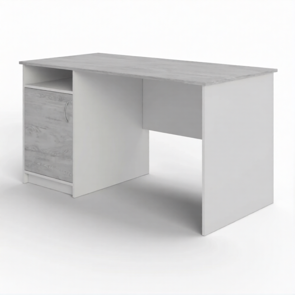 Стол рабочий СрТ-11 (1400х600х750) с тумбой (корпус ЛДСП белый, столешница ЛДСП дуб канадский)