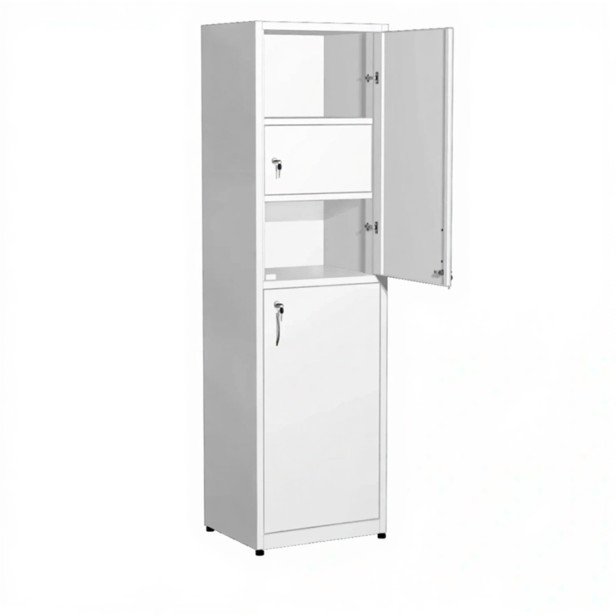 Шкаф металлический для медикаментов с сейфом ШдМп-4 (белый)