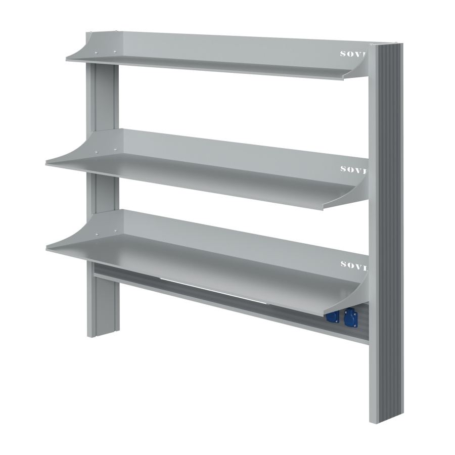 Технологический стеллаж для приборов высокий для пристенного стола Mod. 1500 ТСПРв