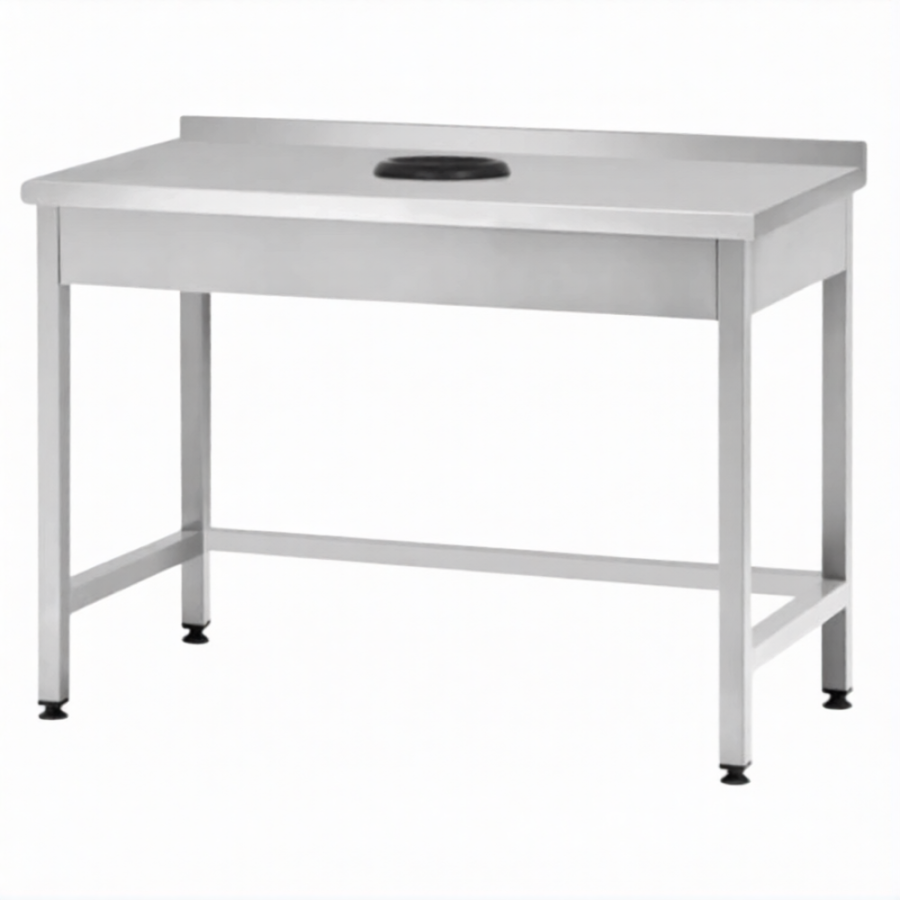 Стол производственный СПРп - 860х1000х800 «Profi Inox», сбор отходов, борт (полка-обвязка)